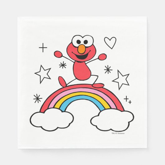 Serviette En Papier Elmo Rainbow Doodley Graphic (Devant)