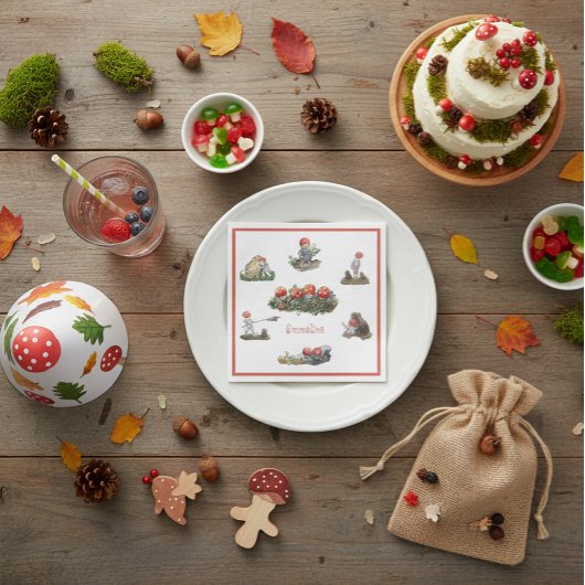 Serviette En Papier Elsa Beskow Enfants de la forêt