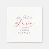 Serviette En Papier Emballé avec Mariage d'amour (Devant)