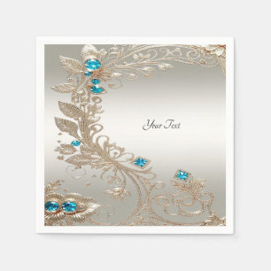 Serviette En Papier Embellister des serviettes de toilette Gold Blue S