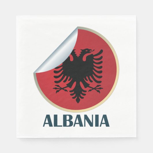 Serviette En Papier Emblème d'aigle à tête double en Albanie (Devant)
