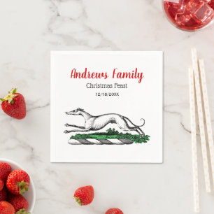 Serviette En Papier Emblème de crête héraldique de Greyhound Whippet e