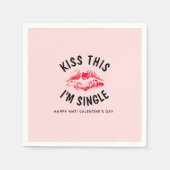 Serviette En Papier Embrasse Cette Drôle Citation Anti Valentines Part (Devant)