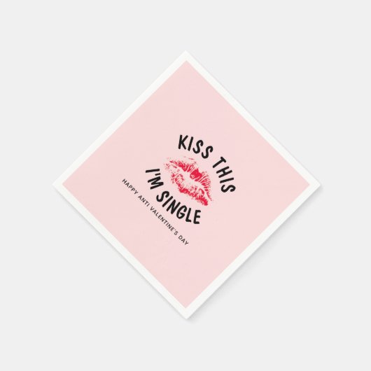 Serviette En Papier Embrasse Cette Drôle Citation Anti Valentines Part (Coin)