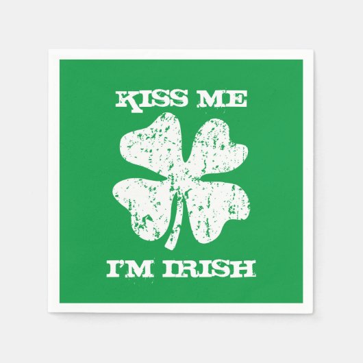 Serviette En Papier Embrasse-moi im Irlandais Jour de la Saint Patrick (Devant)
