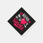 Serviette En Papier Embrasse-moi Je suis célibataire Saint-Valentin (Coin)