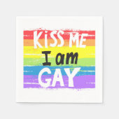 Serviette En Papier Embrasse-Moi Je Suis Gay (Devant)