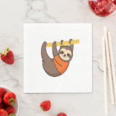 Serviette En Papier Embrassement sur branche avec orange (En situation)