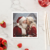 Serviette En Papier Embrasser M. et Mme Père Noël (En situation)