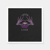 Serviette En Papier Embrassez Goth Skeleton Heart (Devant)
