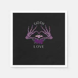 Serviette En Papier Embrassez Goth Skeleton Heart