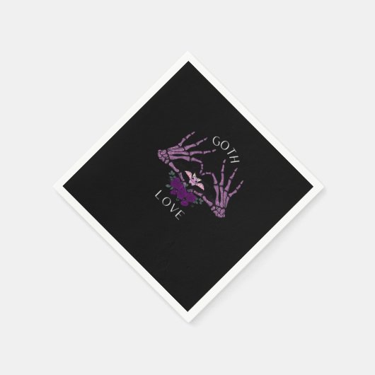 Serviette En Papier Embrassez Goth Skeleton Heart (Coin)