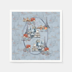 Serviette En Papier Embrassez le pays français en bleu pâle raffiné
