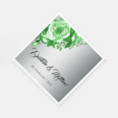 Serviette En Papier Emerald Elegance Silver Mariage (Coin)
