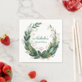 Serviette En Papier Emerald &Gold Floral Bridal Shower (En situation)