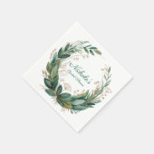 Serviette En Papier Emerald &Gold Floral Bridal Shower (Coin)