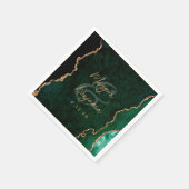 Serviette En Papier Emerald Green Agate Gold Mariage (Coin)