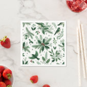 Serviette En Papier Emerald Green Birds and Boughs Holiday (En situation)