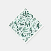 Serviette En Papier Emerald Green Birds and Boughs Holiday (Coin)