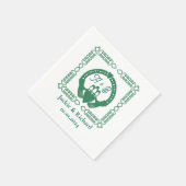 Serviette En Papier Emerald Green Celtic Knot Claddagh Mariage (Coin)