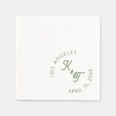 Serviette En Papier Emerald Green Cocktail Mariage Napkin (Devant)