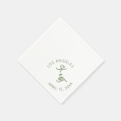 Serviette En Papier Emerald Green Cocktail Mariage Napkin (Coin)