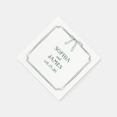Serviette En Papier Emerald Green Elegant Whimsical Simple Bow Mariage (Coin)