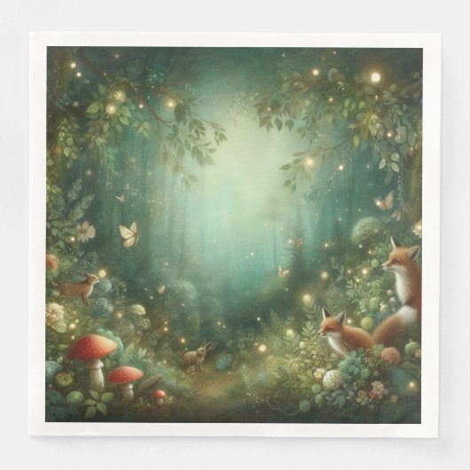 Serviette En Papier Emerald Green Enchanted Forest (Devant)