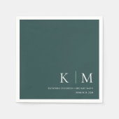 Serviette En Papier Emerald Green et White-Mariage- (Devant)