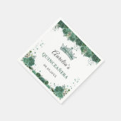 Serviette En Papier Emerald Green Floral Quinceanera Anniversaire (Coin)