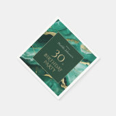 Serviette En Papier Emerald Green Gold Agate 30e fête d'anniversaire (Coin)