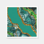 Serviette En Papier Emerald Green & Gold Agate Parties scintillant (Devant)