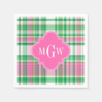 Emerald Green Hot Pink Wht Preppy Madras
