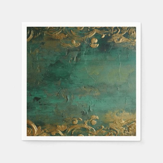 Serviette En Papier Emerald Green Mariage élégant (Devant)