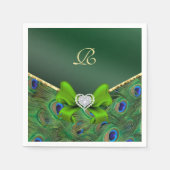 Serviette En Papier Emerald Green Peacock Mariage Papier de partie Nap (Devant)