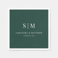 Emerald Green Simple Couple Initiales Mariage