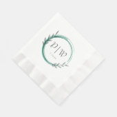 Serviette En Papier Emerald Green Simple Wreath Mariage (Coin)