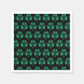 Serviette En Papier Emerald Green Sparkles Shamrock motif noir (Devant)