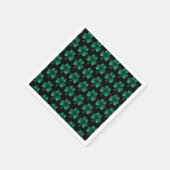 Serviette En Papier Emerald Green Sparkles Shamrock motif noir (Coin)