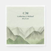 Serviette En Papier Emerald Greenery Mountain Mist Rustic Mariage (Devant)