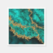 Serviette En Papier Emerald Jade Gold Splatter Abstrait (Devant)