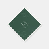 Serviette En Papier Emerald Modern Edge Élégant Mariage Monogramme (Coin)