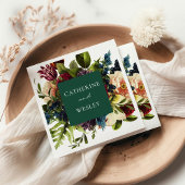 Serviette En Papier Émeraude florale Moody & Mariage bourguignon