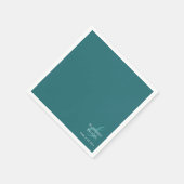 Serviette En Papier Émeraude moderne Vert-Mariage (Coin)