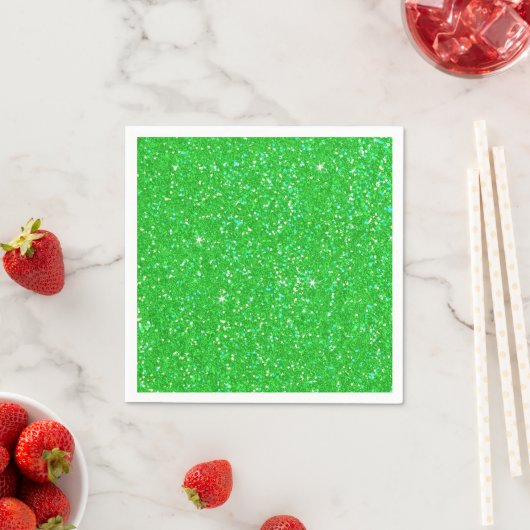 Serviette En Papier Émeraude Vert Parties scintillant Effet Étincelle (En situation)