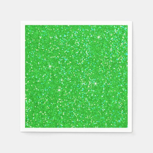 Serviette En Papier Émeraude Vert Parties scintillant Effet Étincelle (Devant)
