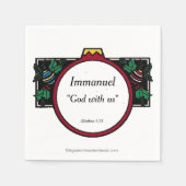 Serviette En Papier Emmanuel Dieu avec nous Noël (Devant)