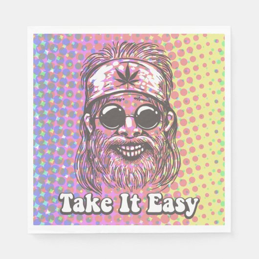 Serviette En Papier Emmenez-le facilement Hippie (Devant)