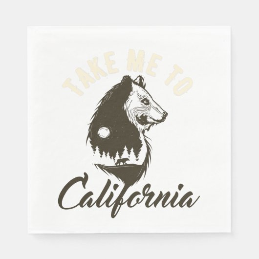 Serviette En Papier Emmenez-moi à la Californie (Devant)