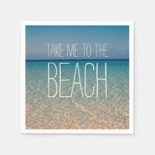 Serviette En Papier Emmenez-moi à la plage Ocean Summer Blue Sky Sand